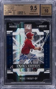 2009 Elite Extra Edition "Aspirations" #57 Mike Trout Signed Card (#056/100) - BGS GEM MINT 9.5/ BGS 10